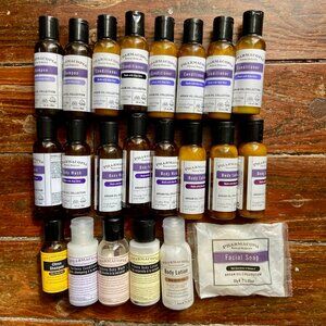 Lot of 22 PHARMACOPIA Verbena Argan Oil Travel Body Lotion Shampoo Conditioner